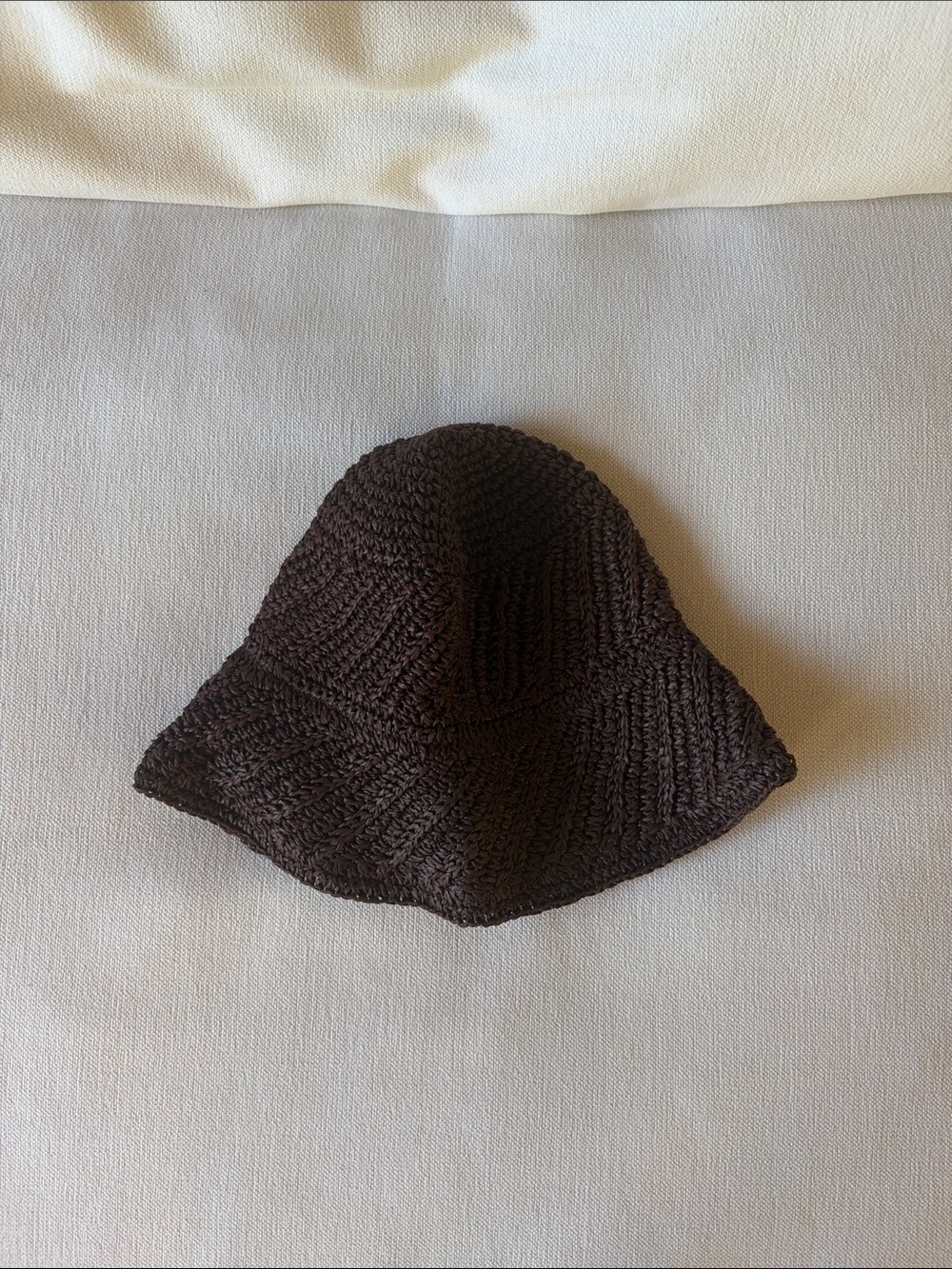 Zara Dark Brown Crochet Bucket Hat